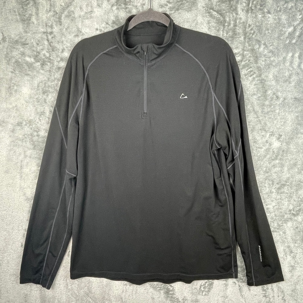 Paradox Merino Blend 1/4 Zip Dri-Release Pullover Mens L Black Athletic Jacket‎